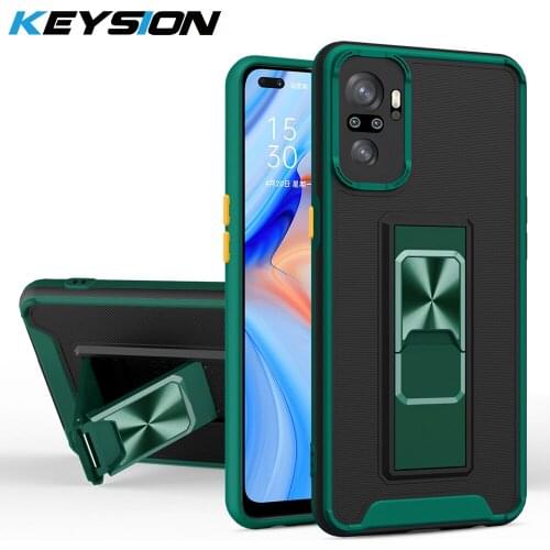 KEYSION Shockproof Armor Case For Xiaomi Redmi Note 10 Pro 10S Stand Phone back Cover for Redmi Note 9 Pro 9S 9T 9A 9C 8 8A K40