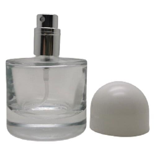 Empty Perfume Atomizer Round White Black Refillable Perfume Spray Pump Bottle Cosmetic Container 30ml Glass Perfume Bottle 10pcs