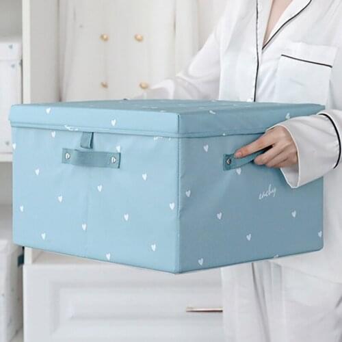 Foldable Storage Box Oxford Cloth Sundries Closet Drawer with Lids Toys Snack Scarves Socks Storage Bin Home Organizer Supplies