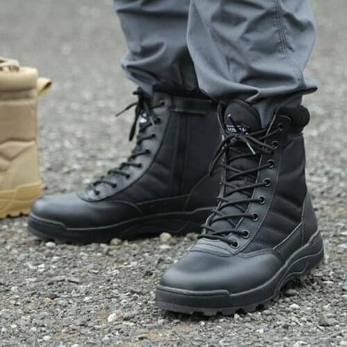 Tactical Military Boots Special Force Desert Combat Army Boots Outdoor Hiking Children Boots Ankle Shoes Men Work Safty Shoes