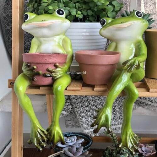 Creative resin frog succulent flower pot balcony garden succulent plant container decoration office desk decoration home decor
