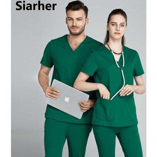 New Multicolor cotton women and men uniform beauty salon nursing uniform lab uniform pet shop scrubs uniform work clothes