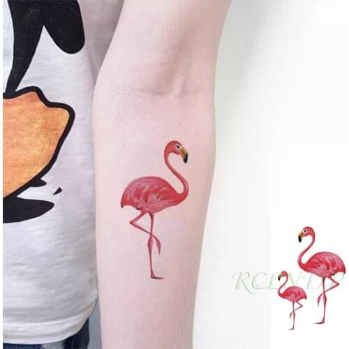 Waterproof Temporary Tattoo Sticker Flamingo Bird Animal Flash Tatoo Fake Tatto Hand Arm Neck Body Art for Woman Men