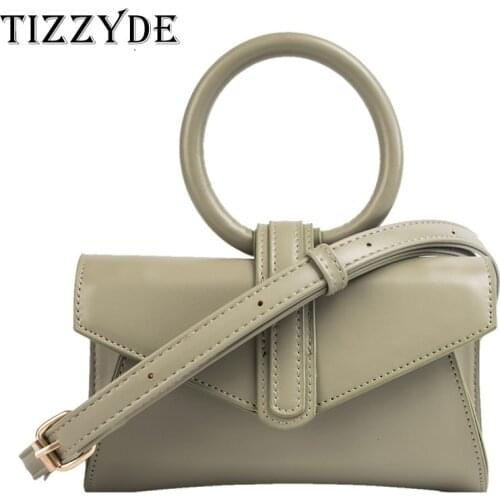 PU Leather Small Bag Female 2019 New Fashion Ring Portable Small Square Cross Body Bags Bag Shoulder Diagonal Package ZJY035