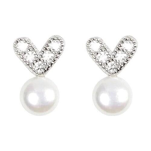 100% Sterling Silver 925 Dainty Heart Earrings Studs for Women Trend Fine Jewelry Valentines Day Gift Joyeria Fina Para Mujer