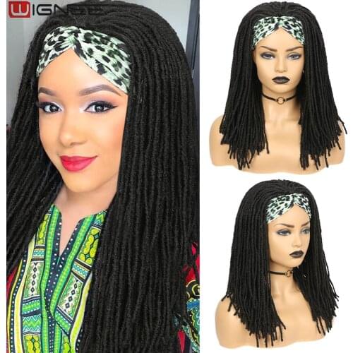 Wignee Headband Wig Synthetic Heat Resistent Dreadlocks Wig For Women/Men Faux Locs Crochet Hair Black Wig Blonde Wig Cosplay