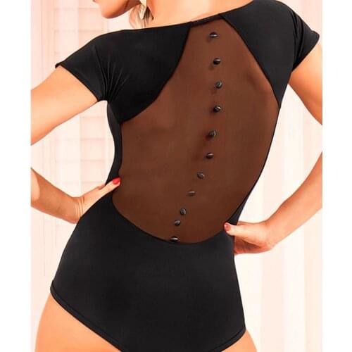 Sexy Women Ballroom Latin Dance Tops Cha Cha Rumba Short Sleeves Leotard Dancing Wear Not Including Skirt Accept Customize Size