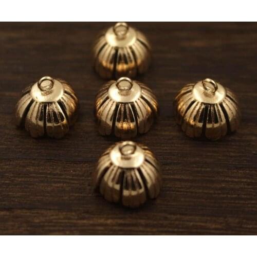 12x10mm Brass Flower with Half Pins Pearls Beads Caps Tassel Caps Charms Quality Gold Silver Plated Findings DIY Jewelry Making
