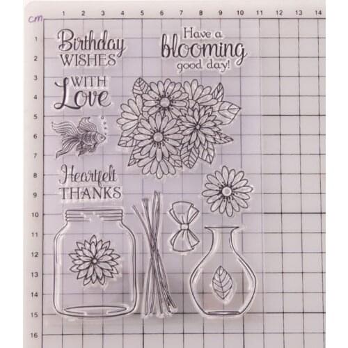 2020 New Flower Vase Seal Stamp with Cutting Dies Stencil Set DIY Scrapbooking Embossing