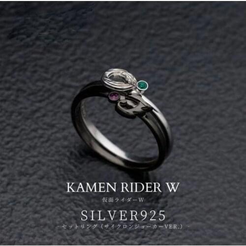 2021 New Japanese Animation Elements Ring Knight Ring Black Rhinestone Ring Couple Rings Gift Jewelry Wholesale Ring