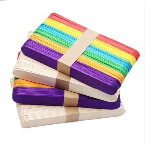 50Pcs/Set Popsicle Sticks Natural Wooden Pop Popsicle Sticks 9.3CM Length Wood Craft Ice Cream Sticks Popsicl Accesorios
