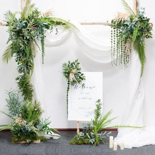 Custom forest arched flowers, artificial flowers, wedding, green plants, shopping mall activities, photography and Photo Props