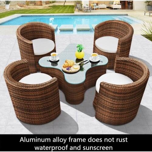 Free Shipping,Outdoor rattan sofa hotel garden courtyard rattan sofa combination outdoor open-air sun room rattan chair
