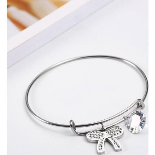 Xinxuanmei stainless steel bracelet Exquisite Bowknot Clear crystal bracelet Bracelets for Women 2019 new wholesale Bracelet