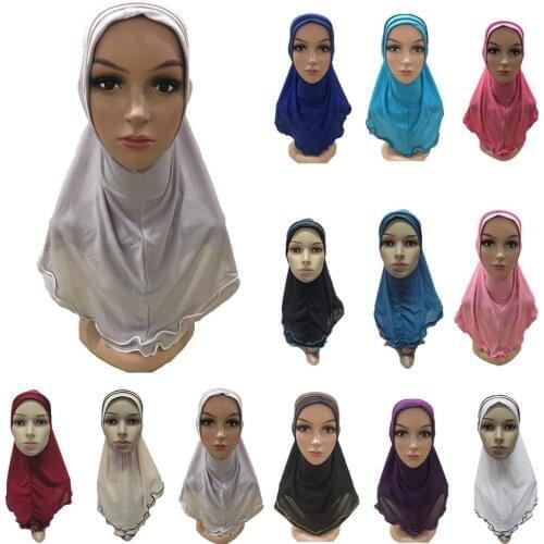 One Piece Muslim Women Hijab Full Neck Cover Islamic Headscarf Scarf Shawls Scarves Ramadan Prayer Headwear Caps Amira Arab