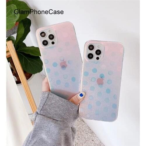 GlamPhoneCase Gradient laser dots Phone Case For iPhone12Pro/max 11Pro/Max XS Max XR Soft Silicone Cover For iPhone11 7 8Plus