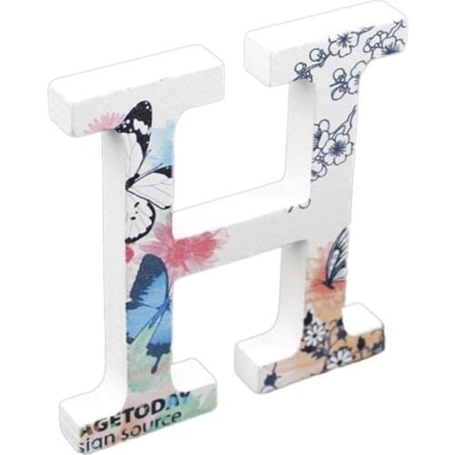 Decorative Letters Retro Butterfly Print English Letter Ornaments Decorations Suit Bar Cafe Wooden Craft