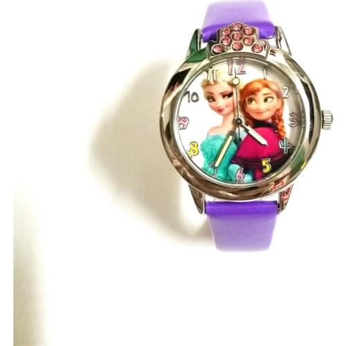 3D cartoon Crystal Diamond children quartz Elsa Anna watches Bracelet girls kids gift montre enfant relogio infantil zegarek