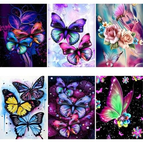 DIY Butterfly 5D Diamond Painting Full Square Drill Diamond Embroidery Cross Stitch Kit Resin Wall Art Home Decor Christmas Gift