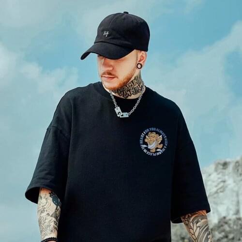 National Fashion Bear Printed Short-Sleeved Mens Summer Trendy Couple Half Sleeve Shirt Loose Casual Half Sleeves T-shirt