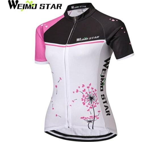 WEIMOSTAR Womens Pro Team Summer Ropa Ciclismo Cycling Jersey MTB Girls Bike Clothing Wear Short Sleeve T-Shirt Tops S-XXXL