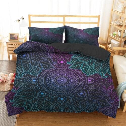 A Bedding Set 3D Printed Duvet Cover Bed Set Bohemian Mandala Home Textiles for Adults Bedclothes with Pillowcase #MTL04