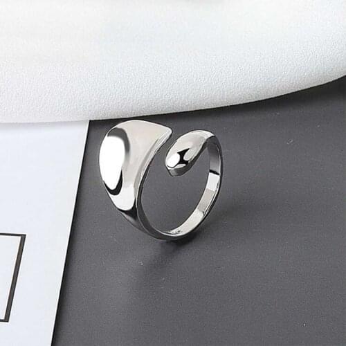 Lrregular Round Brass Gold Ring Perrys Box Womens French Minimalist Stacking Ring Adjustable New Shiny Plain Geometric Ring