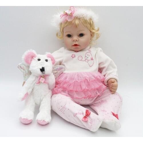 DollMai New 22"Realistic Bebes Reborn Doll Reborn Babies Silicone Lifelike Baby Dolls Kids Growth Partners Birth Reborn Juguetes