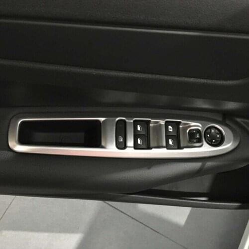 For Citroen C4 2016 ABS Matte Shell Car Electric Power Window Lifter Switch Decoration Cover Trim interior Accessories