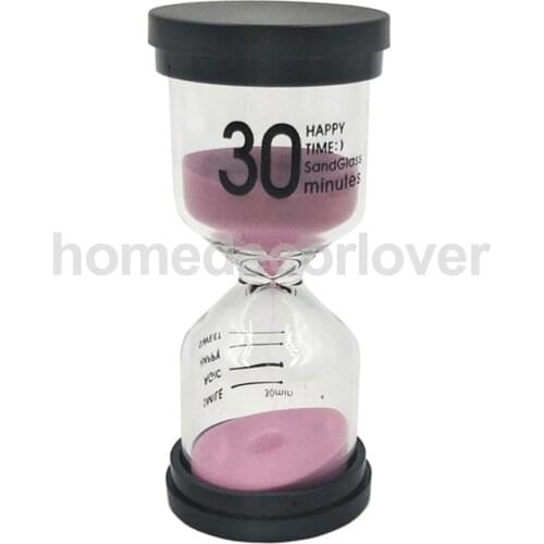 Multi-color Round Shape Sand Glass Hourglass 30 Minutes Egg Timer Kitchen Cooking Utensils Home Desk Bookshelf Decoration
