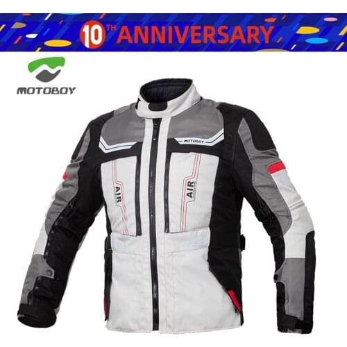 MOTOBOY 2020 NEW All Weather Men Moto Jacket Waterproof Windproof Warm Reflective Light Motorbike Clothing Motorcycle Jacket