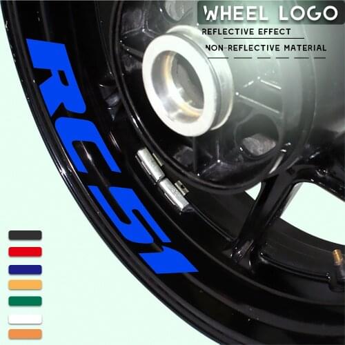 Motorcycle sticker waterproof decorative wheel stripe logo with reflective MOTO inner ring decal for HONDA RC51 rc 51
