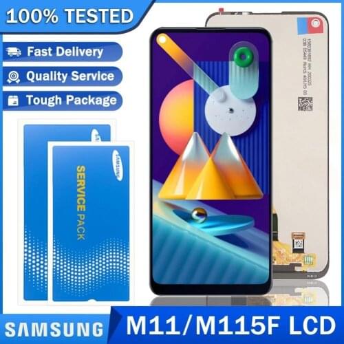 New AMOLED 6.4'' LCD For SAMSUNG Galaxy M11 Display SM-M115 M115F M115G/DS Touch Screen Digitizer Assembly for Samsung M11 LCD