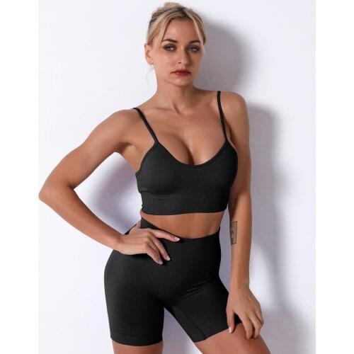 New Seamless Women Yoga Set Workout Sportswear Gym Clothing Fitness Fast Drying Crop Top High Waist Leggings Sports Suits 4 PCS
