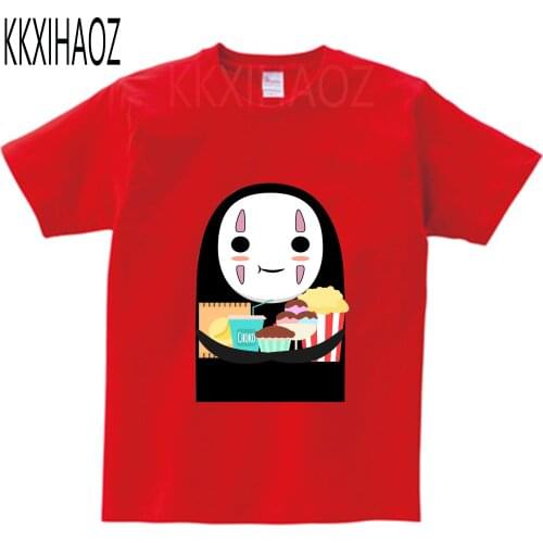 Newest No Face Man Children T Shirt Spirited Away Print T-shirt Tops Miyazaki Hayao Tshirt Kids Boys Girls Cartoon Tees