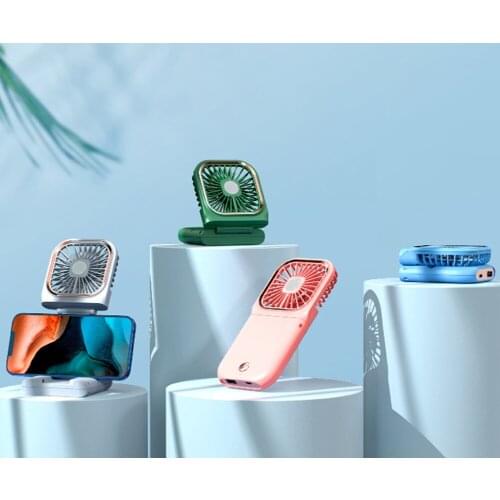 The new hanging neck foldable small electric fan portable handheld creative student dormitory sports USB outdoor hiking mini fan