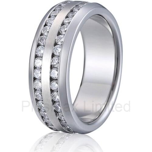 OEM/ODM A Doomed Couple cubic zirconia titanium jewelry wedding band engagement rings for men and women
