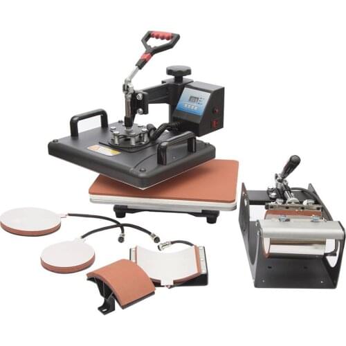5 In 1 Combo Digital Heat Press Sublimation Transfer Printing Machine for Mug TShirts Hats Puzzle Phone Cases 29*38cm