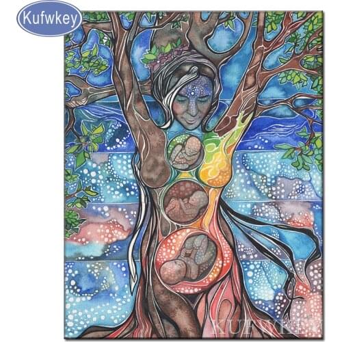 Full Square/Round resin Diamond Painting"tree of life"Diamond Embroidery Sale Rhinestone Pictures Diamond Mosaic pregnant woman