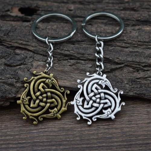 Norse Snake Dragon Keychain Three serpents chase one another in an eternal cycle Party gifts