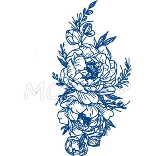 Juice Tattoo Sticker Peony Rose Flower Waterproof Temporary Makeup Fake Tatoo Body Art for Women Men Lasting To 5 -15 Days