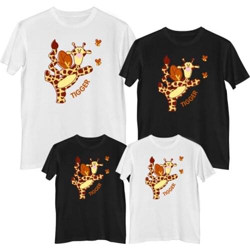 Disney Winnie the pooh Tigger T shirt Comfortable 100%cotton Fashion clothes for teens Mens Woman T-shirts Family clothing sets