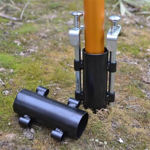 1/2pcs Outdoor Canopy Pole Holder Tent Awning Pole Fixation Pipe Camping Fishing Windproof Canopy Pole Holder Tent Accessories
