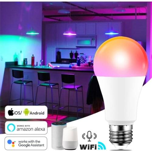 Tuya Smart Wifi LED Bulb E14 RGB CW Dimmable LED Lamp Voice Control Magic Bulb 5W Candle Work With Alexa Google Home