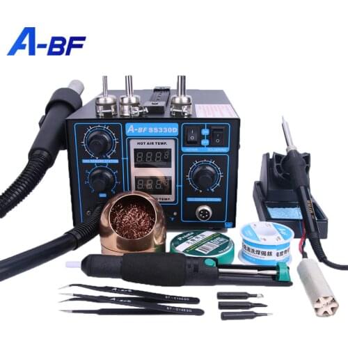 A-BF SS330D 2-in-1 Hot Air Rework Station Digital Display Soldering Iron Heating Station Phone Repair Desoldering Hot Air Gun