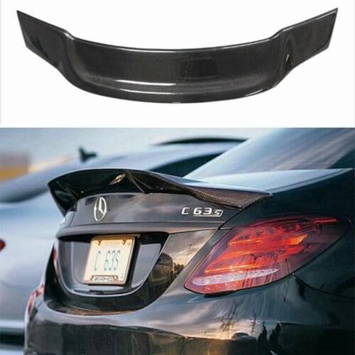 For W205 Carbon Fiber Rear Spoiler Wing C Class 4 doors Sedan 2015 + C180 C200 C250 C300 C450 C43 C63