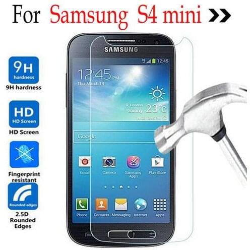 2pcs For Samsung Galaxy S4 mini Tempered glass Screen Protector Cover On Samsung Galaxy S4 mini i9190 S4mini i9198/i9192/i9195