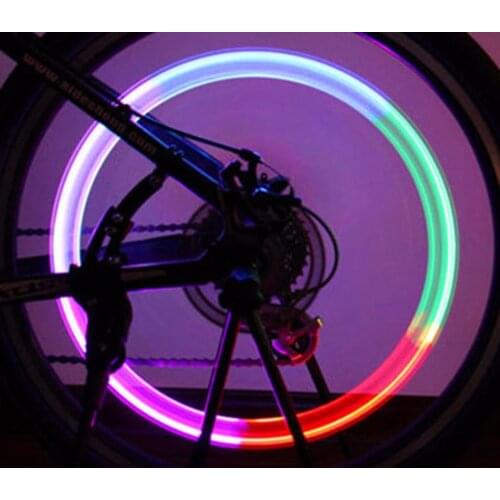 1pc Cool Bike Bicycle Wheel Tire Air Valve Stem Cap Multi Color LED Lights Safe Flashlight Metal Safety Dark Night Lighting