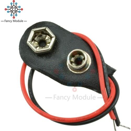 10Pcs/Lot Snap on 9V Battery Holder Clip Contor Hard Shell 10CM Cable Lead