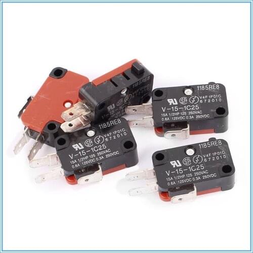 10pcs Mini V-15-1C25 Automation SPDT Pin Button Micro Switch 1NO 1NC